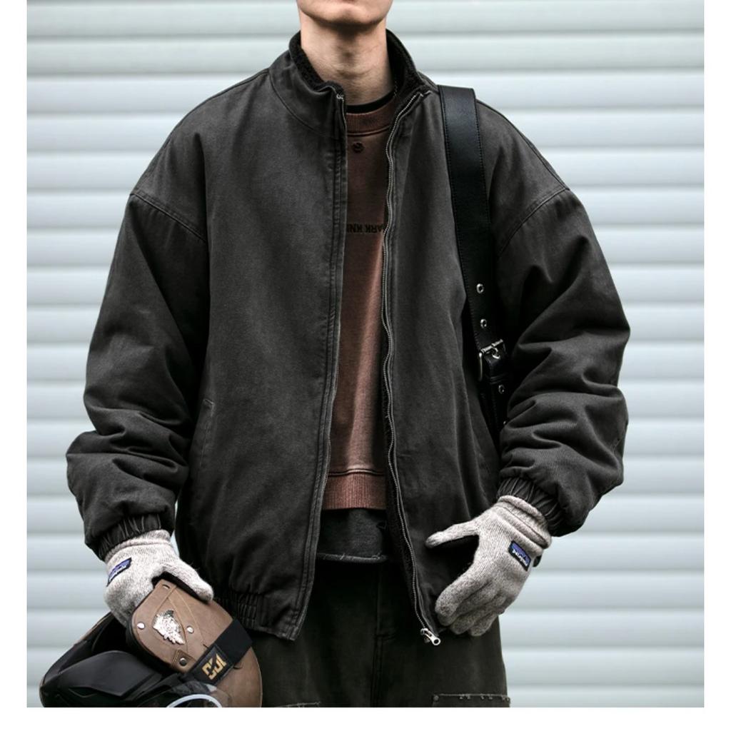 Japanische Vintage Polarfleecejacke Herren Winter Hochwertige Dicke Jacke Koreanische Streetwear Locker Paar Trendiger Warmer Mantel Männlich