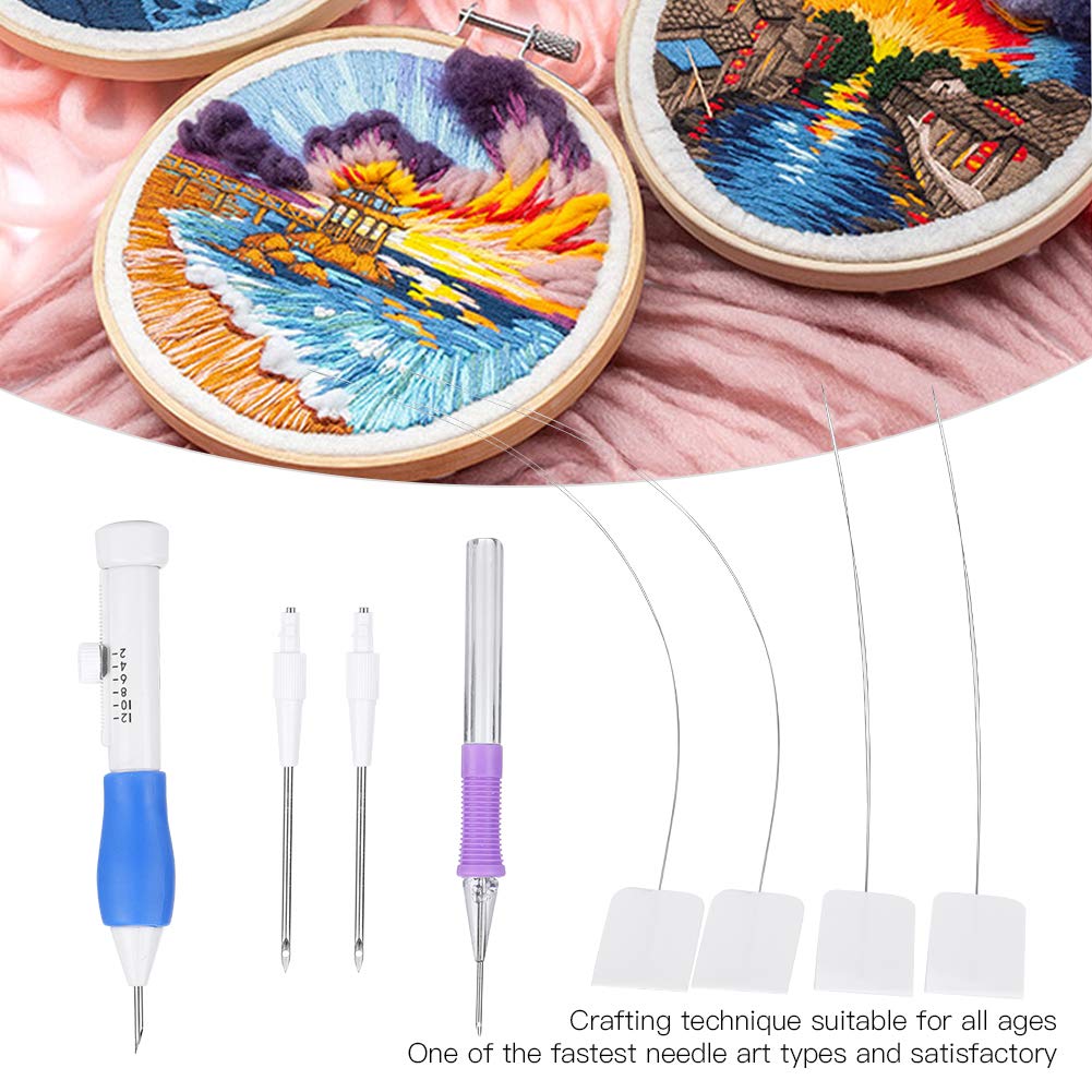 Needle Punch Embroidery Embroidery Punch Embroidery Punch for Needle Stitch Embroidery Adjustable for DIY Crafts Kit, Pen, Needles, Needles, Yarn,