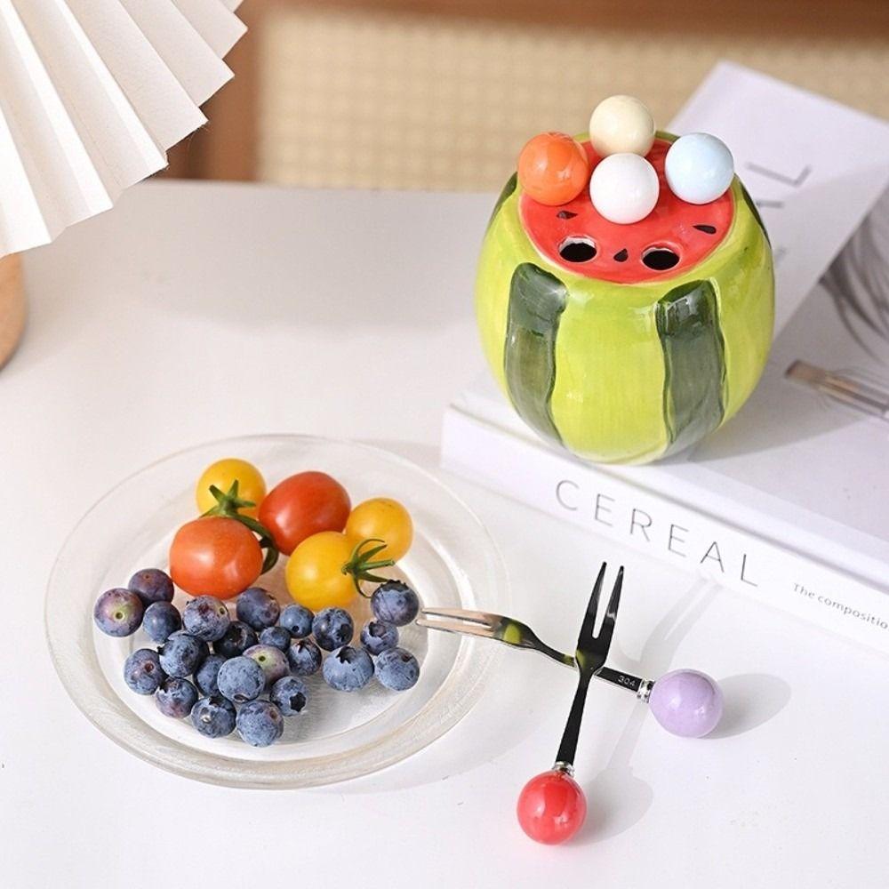 Decorative Watermelon Fruit Fork Set Cartoon Salad Fork Creative Dessert Cake Fork  BBQ