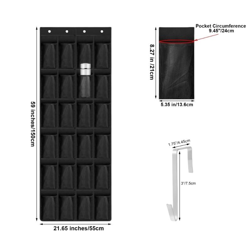Large Capacity Hanging Storage Organizer With 24 Compartments Breathable Fabric Perfect For Home Bathroom Essential