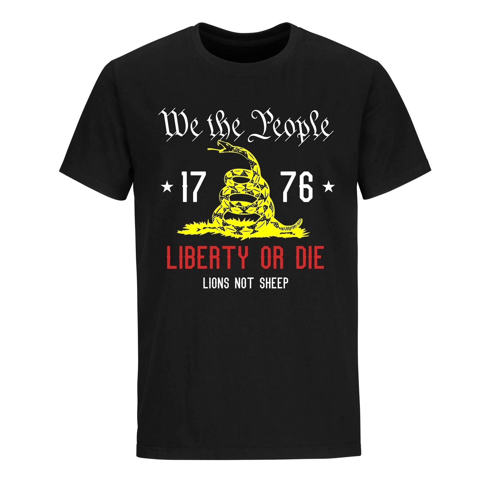 Patriotic t T-shirts We the people Vintage USA Flag 1776 Liberty Or Die T-shirts 2XL