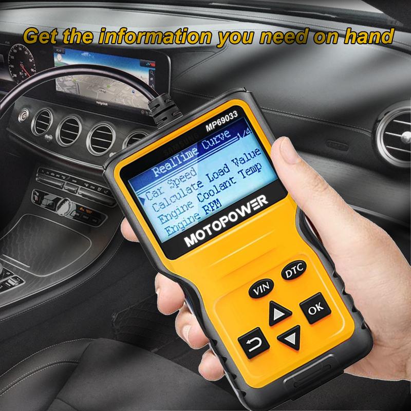 MOTOPOWER MP69033 OBD2-Scanner Universeller Motorfehlercode-Leser für Autos, CAN-Diagnose-Scan-Tool für alle Autos mit OBD II-Protokoll