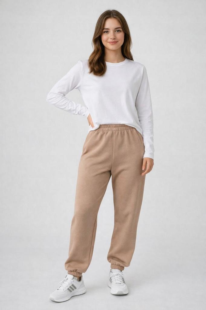 Sweatpants Women' Youth Insulated Fluff Autumn Winter Cappuccino