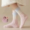 3Pairs Kawaii Thickened Coral Fleece Socks Winter Sleeping Floor Plush Socks Simple Hosiery Mid Tube Socks Women Autumn