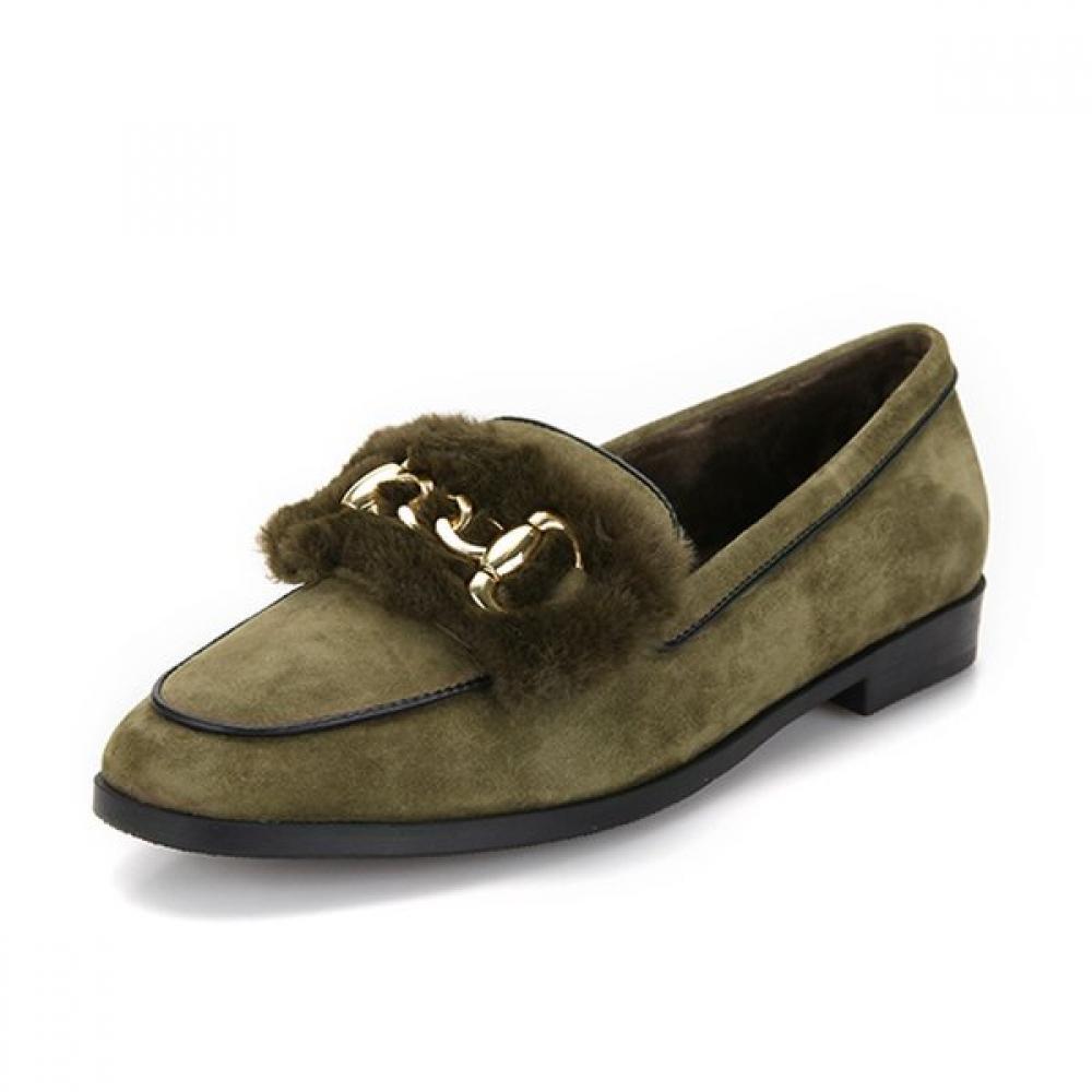 Barbara Suede Fur Gold Decoration 2cm Loafer Bbf554kk 250mm 17100₽