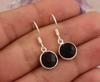 Solid 925 Sterling Silver Earring Black Onyx Round Gemstone Earring Handmade Earrings Women Earring