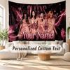 Custom Name Wall Hanging Tapestry,aespa Decorative Backdrop Tapestry For Dorm Home