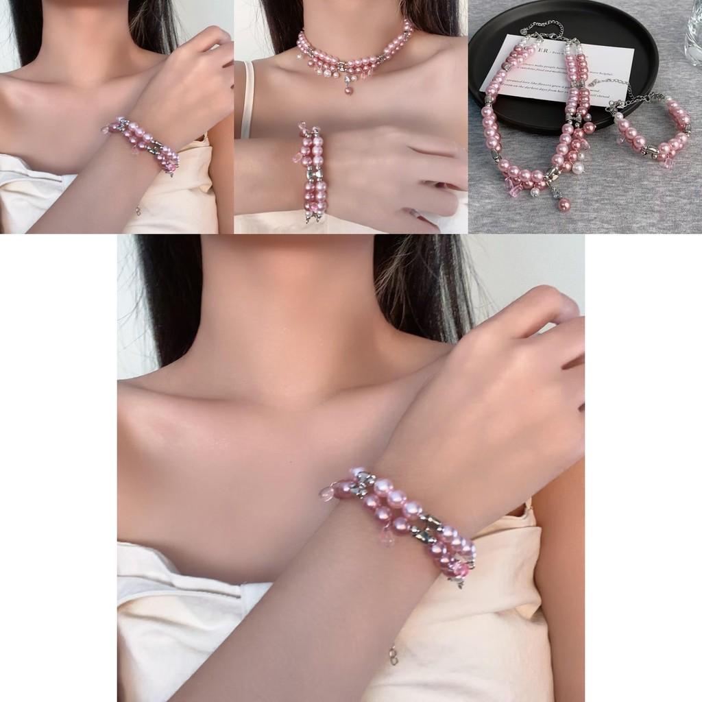 Elegant Pink Double Layer Bead Bracelet For Women Perfect For Gift Giving And Style