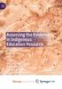 Bok Assessing the Evidence In Indigenous Education Research : Implications for Policy and Practice