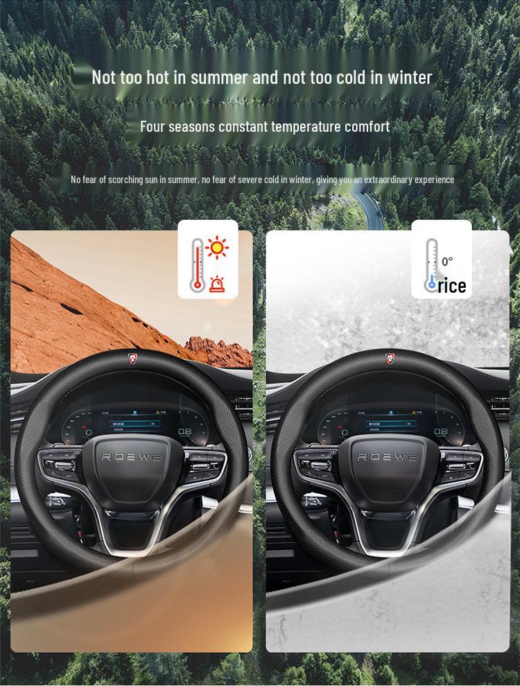 Genuine Leather Steering Wheel Cover for Roewe RX5, RX3, RX8, I5, I6, 350, 550, 360, E5, E6 - Sport Edition