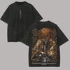Demon Slayer Zenitsu Graphic T-shirt Manga Print Vintage Washed Oversized T Shirt Men Women Clothing Cotton Short Sleeve Tee Top