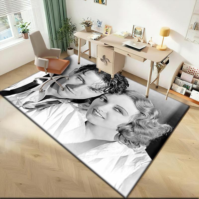 1pz Tappeto John Wayne e la Cowgirl Western per Soggiorno Camera da Letto Casa Decorazione Divano, Tappetino Antiscivolo per Giochi Bambini