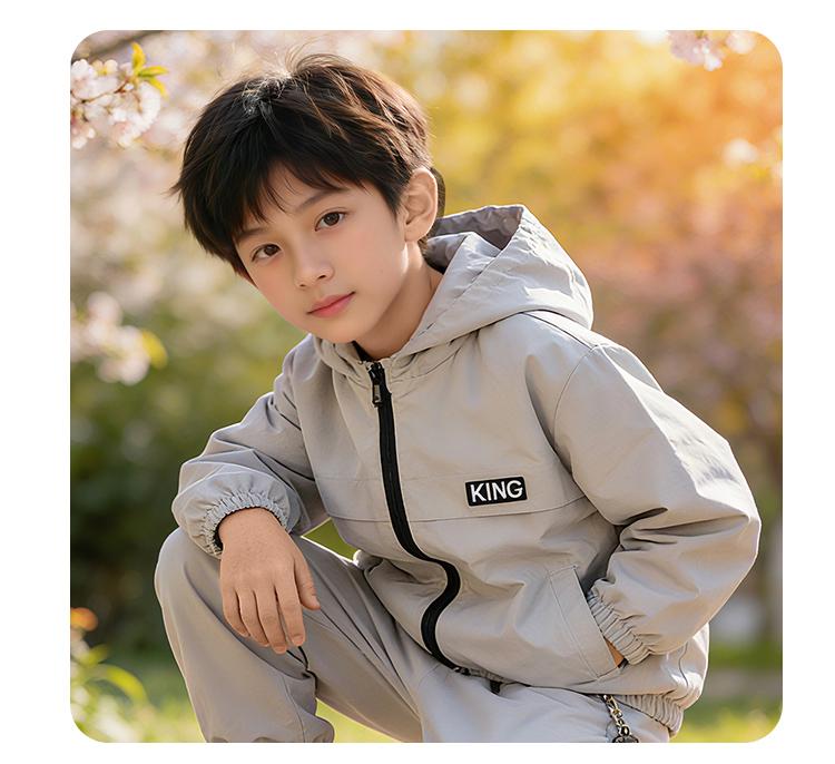 New Spring Jacket for Boys, Comfortable Zipper Hooded Cardigan, Outdoor Trendy Children's Clothing