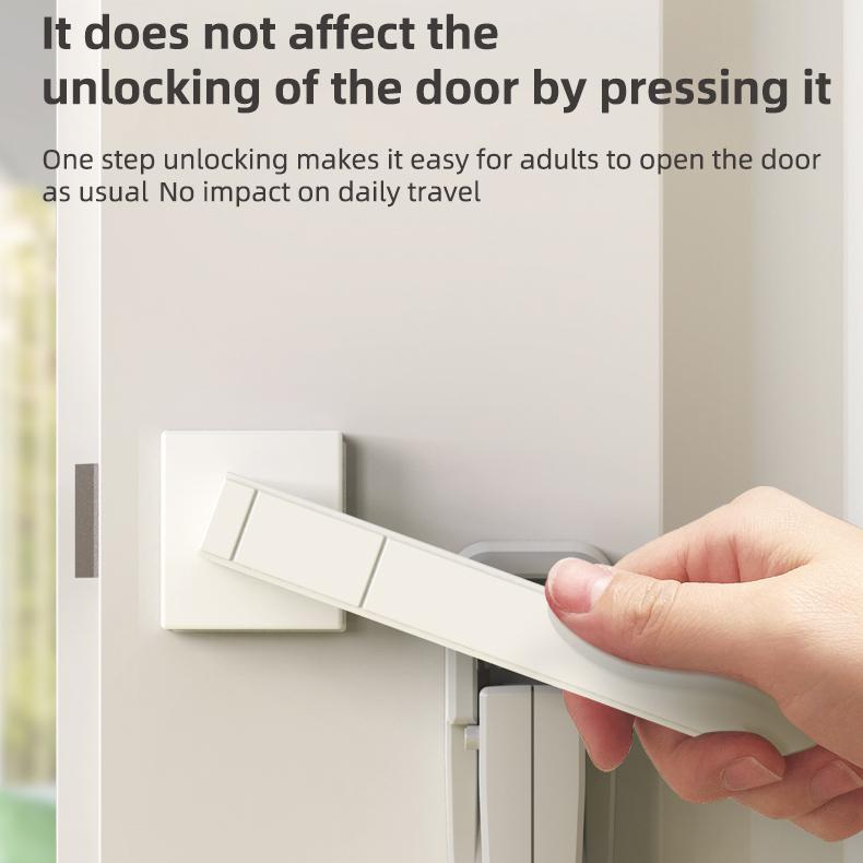 Home Universal ABS-Schutzgerät für Kinder Einfach zu installierende Anti-Öffnungs-Griffschlösser Türhebelschloss Baby-Sicherheitstürschloss