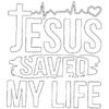Black T Shirt Jesus Saved My Life Christian Cross Heartbeat Design for Casual Wear and Religious Expression