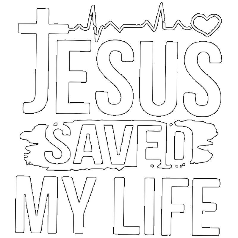 Black T Shirt Jesus Saved My Life Christian Cross Heartbeat Design for Casual Wear and Religious Expression