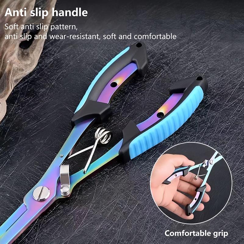 1Pc Multi-functional Fishing Pliers Anti-Slip Stainless Steel Fishing Line Cutter Tied Hooks Pliers Portable Split Ring Opener