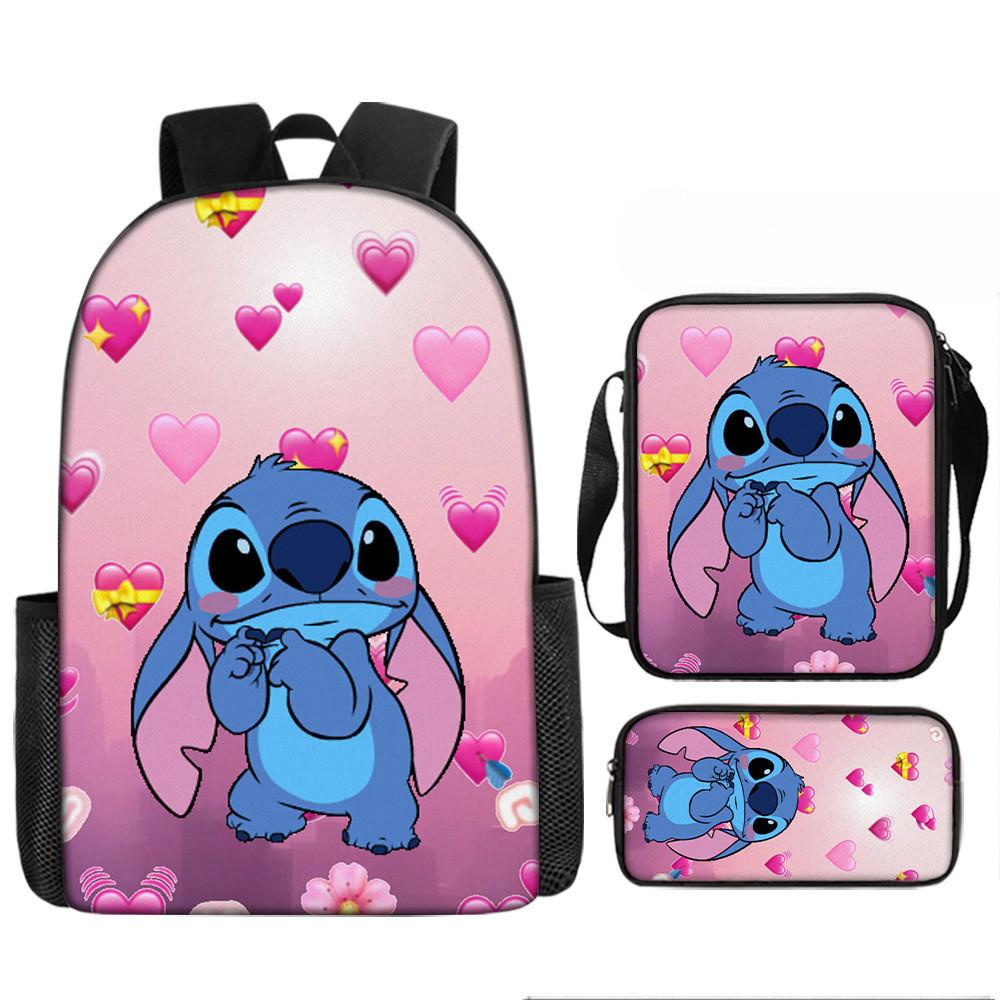 Stitch Backpack Cartoon Set With Lightweight Breathable For Students Elementary