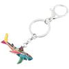 WEVENI Enamel Alloy Shark Keychain Ring Handbag Charm Keychain Fashion Marine Fish Jewelry for Women Bag Charm Gift (Multicolor), Multicolor, W2L2