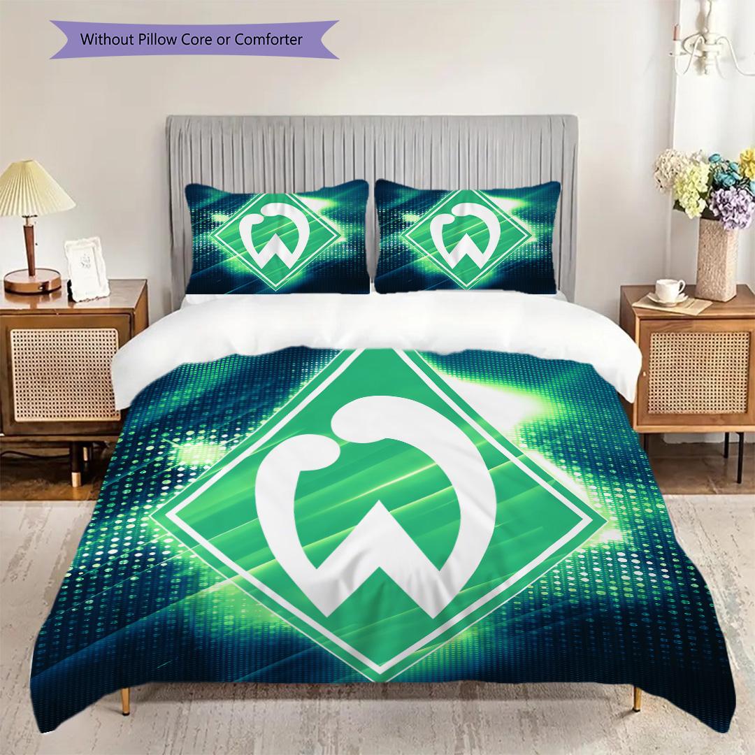Постельное белье с узором SV Werder Bremen Комплект одеял Покрывало Наволочка Домашний Декор Подарок на День Рождения (1 пододеяльник + 2 наволочки, без наполнителя) 135x200cm
