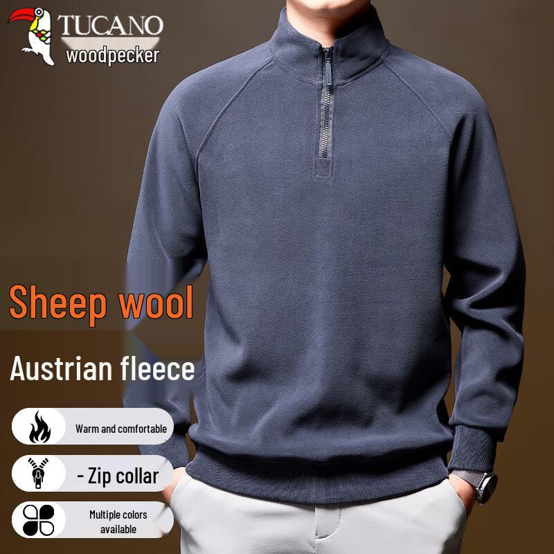 

TUCANO Men s Wool-Blend Half-Zip Fleece Sweatshirt 2XL