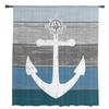 Vintage Farm Barn Wood Grain Anchor Blue Sheer Curtains for Living Room Decoration Window Curtains Kitchen Tulle Voile Curtains