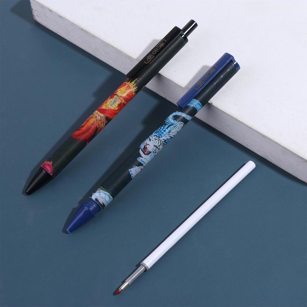 4pcs/set Quick-drying Neutral Pen Four Beasts Signature Pen Ancient Style Gel Pen  Student