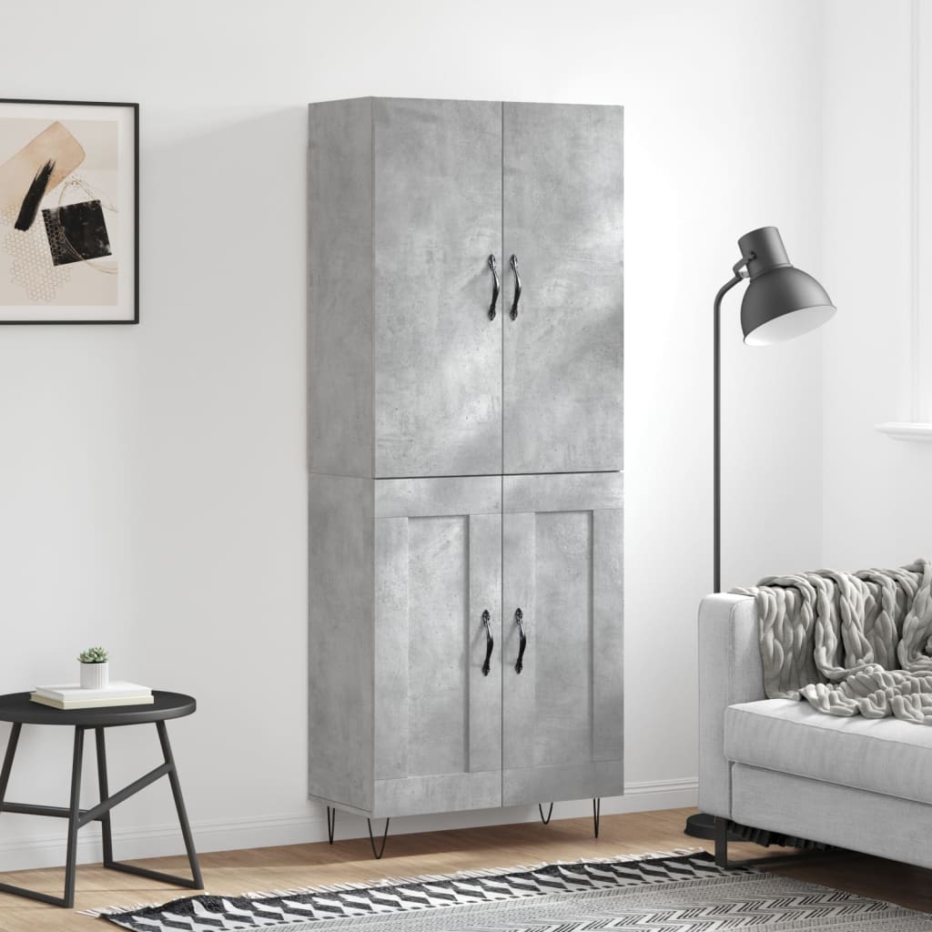 Highboard Concrete Grey 69.5 x 34 x 180 cm Particleboard