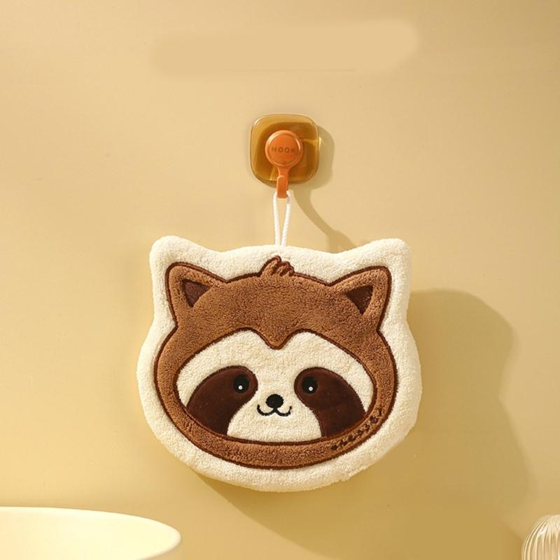 Animal Themed Kids Hand Towels Soft Absorbent Polyester Quick Drying for Kitchen and Bathroom