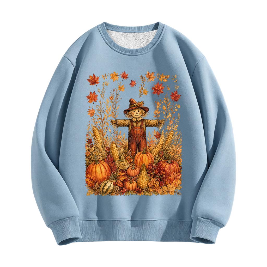 Women's Vintage Pumpkin Crewneck Sweatshirt Fall Long Sleeve Top