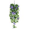 Artificial Morning Glory Wall Hanging Decoration - Green Plant Basket for Living Room
