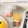 Sliding Cover Seasoning Box Four-Divided Transparent Storage Box Cooking Bottle Seasoning Jar Household Kitchen Supplies