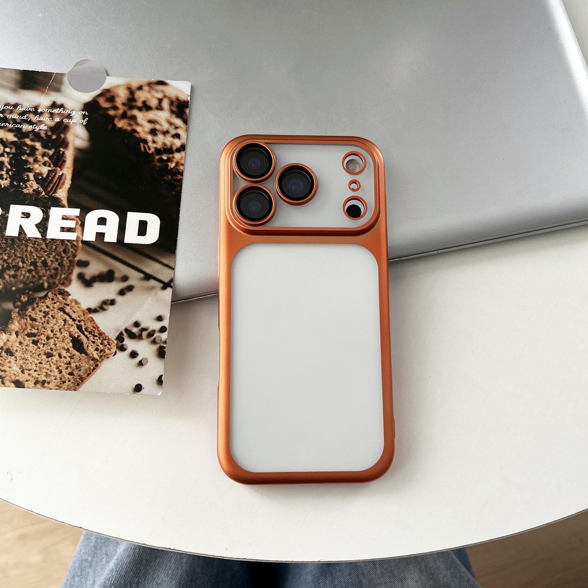 

Frosted Electroplated Phone Case for Apple 17 Pro/17 Pro Max with Lens Film - Trendy Orange 17AIR iPhone 17