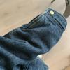 Women's Retro Korean Denim Jacket - Stand Collar, Cotton Padded, Long Sleeve, Loose Fit, Autumn/Winter.