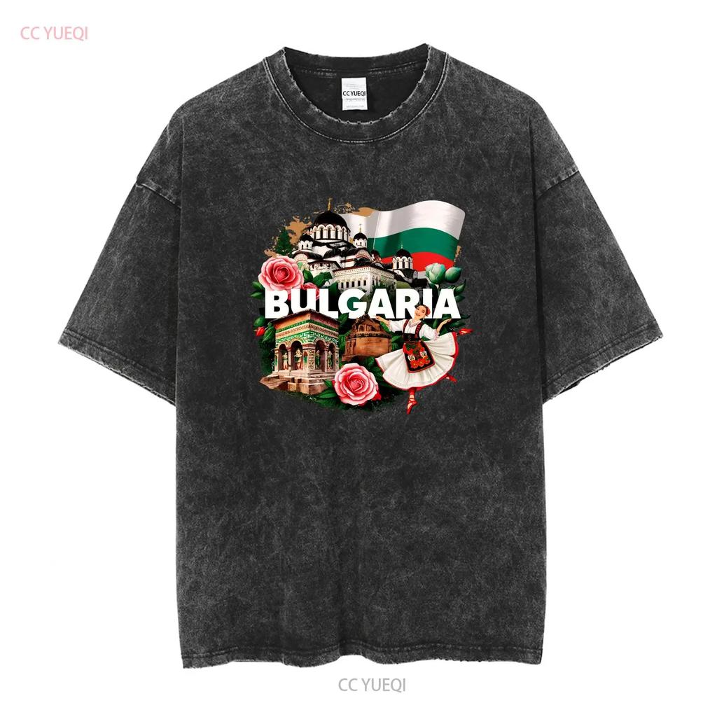 Bulgarien Nationalflagge T-Shirt Balkanregion Osteuropa Sofia Hauptstadt Rila-Kloster Thrakische Grabstätte Volkstänzerin Rose