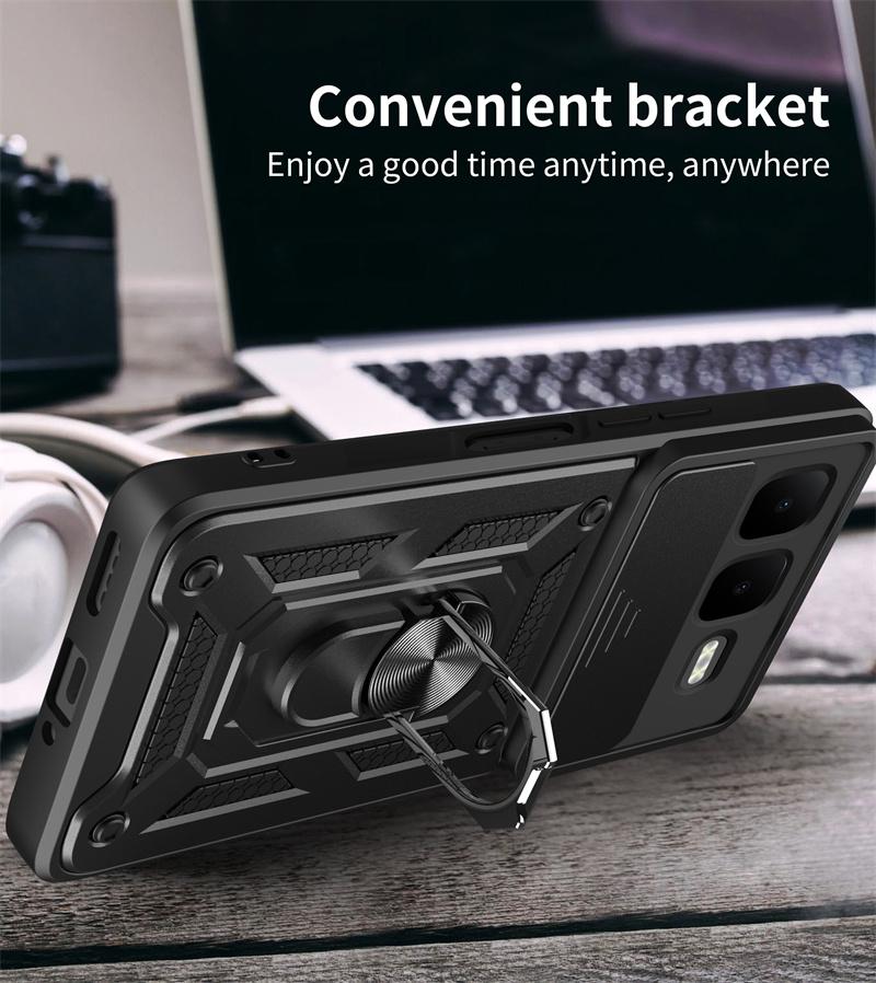 For infinix Smart 10 Plus 4G Case Shockproof Armor Magnetic Holder Ring Case For infinix Smart 10Plus Slide Lens Protector Cover