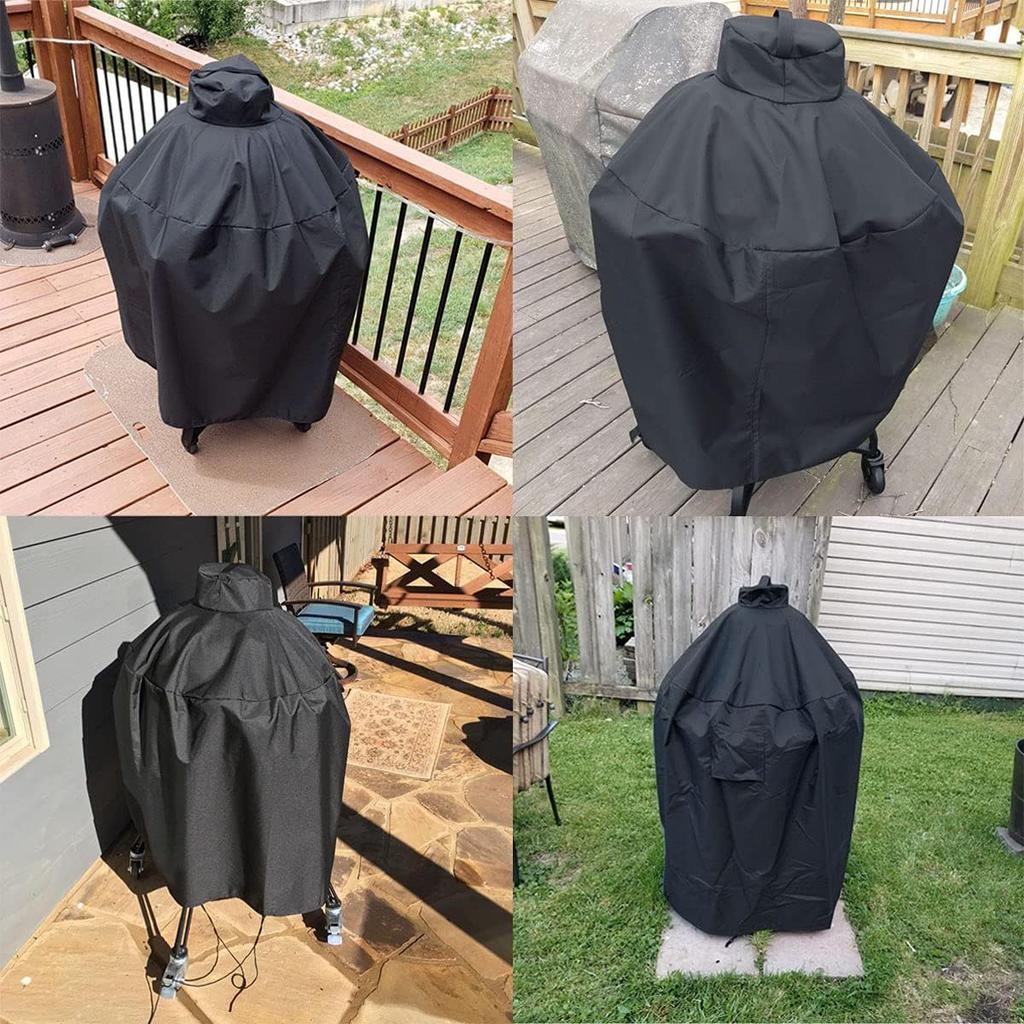 Barbecue Cover Round Grill Cover with Portable Outdoor Windproof Barbecue Grill Waterproof Cover Barbecue Grill Dustproof Cover