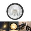 12V Universal Motorcycle Waterproof Dustproof Retro Headlamp HighLow Beam Front HeadlightBlack
