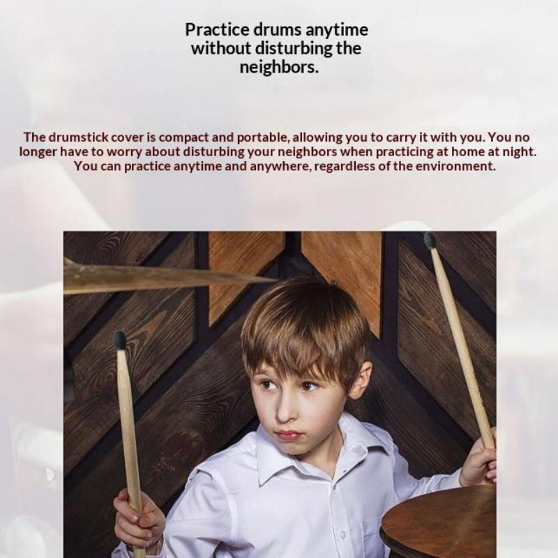 2Pcs Drum Mute Silicone Sleeves Weakened Sound Silencers, Practice Tips, Drumstick Head Rubber Sleeves For Quiet Drumming