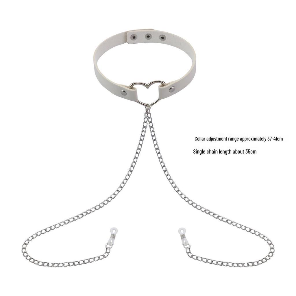 Elegant Choker with Nipple Clamps: Adult Training & Flirting Toy for Couples