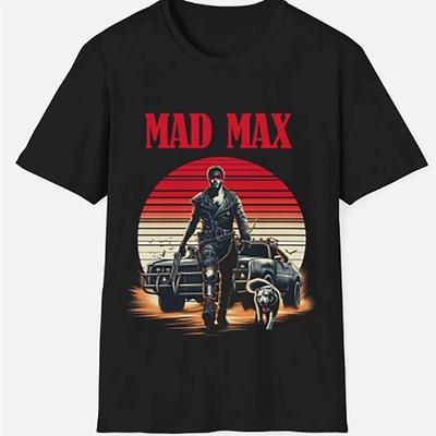 Mad Max Fury Road and Retro Video Game Inspired Women Men Tshirt with 80s 90s Post Apocalyptic Movie Theme