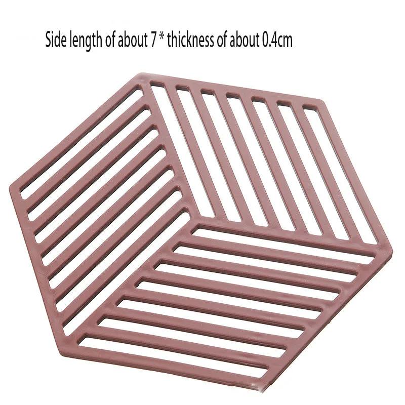 Geometric Hollow Silicone Trivet Heat Resistant Coaster Non-Slip Hot Pot Pad for Kitchen Dining Table Cookware Protection