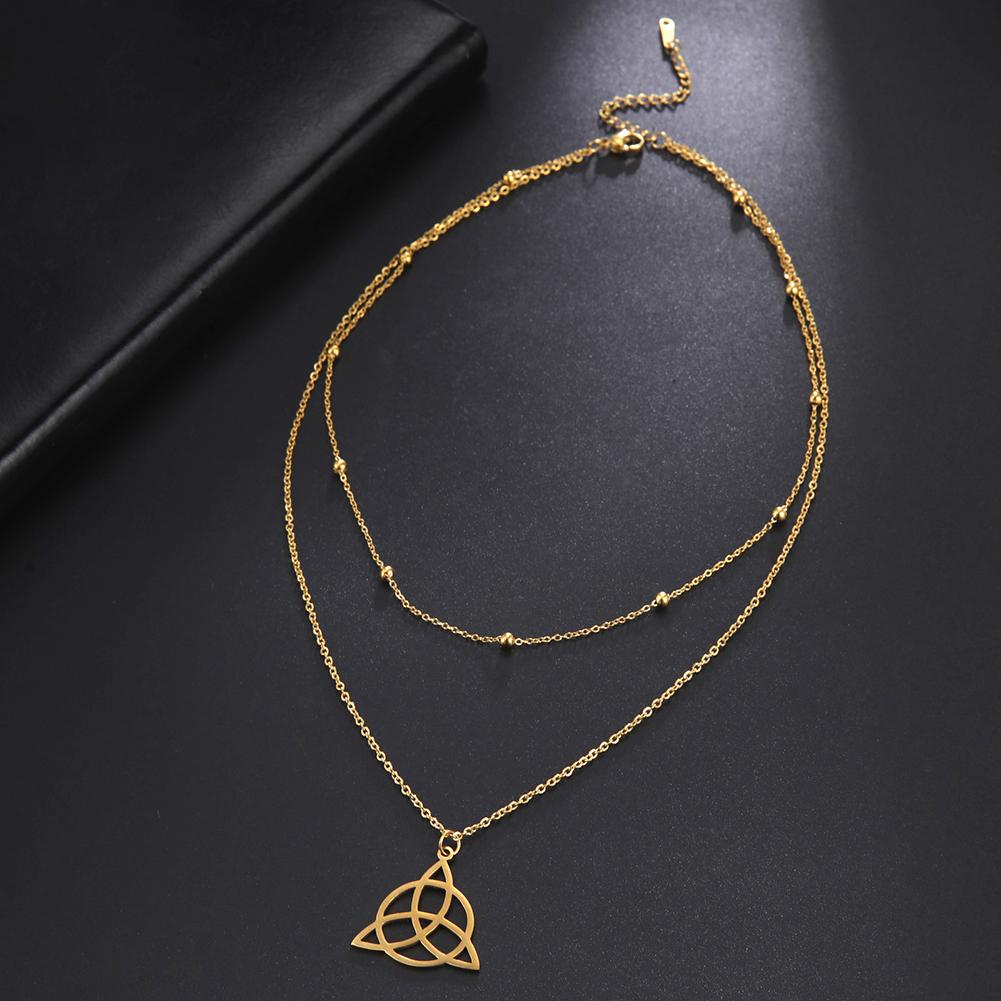 Lucktune Triquetra Witch Knot Pendant Necklace Stainless Steel Irish Celtics Knot Amulet for Women Couple Jewelry