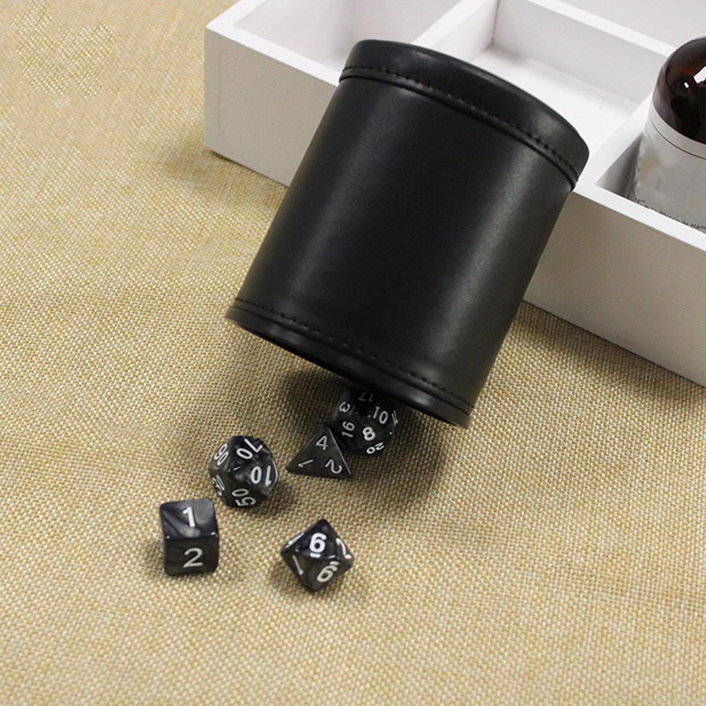 Dices Game Props Dices Shake Container PU Leather Supplies Dices Cup Bracket Roll the Dices Board Game Cup Containers