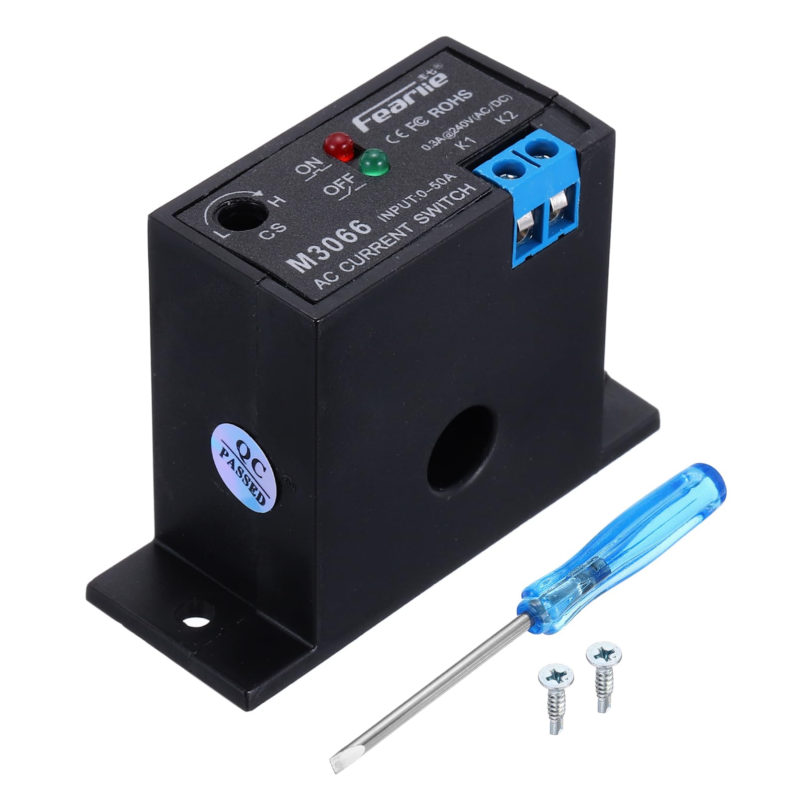 

uxcell Miniature Current Normally AC Current Detection Sensor Monitoring Relay M3066 Switch, 0-50A Closed, Switch,