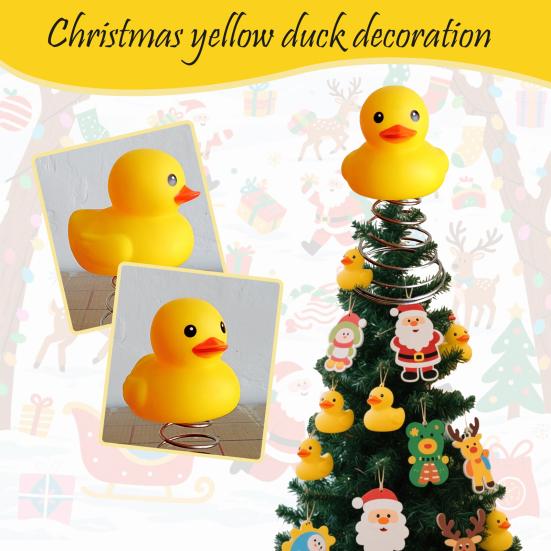 Yellow Duck Christmas Tree Topper Decoration Reusable 3D Spring Duck Xmas Tree Top Ornament Christmas Party Supplies