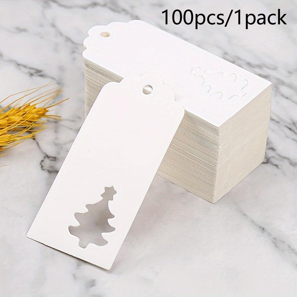 100pcs, Red Christmas Tree Design Kraft Paper Cards for Packaging And Hanging Decorations, Perfect Gift Tags And Ornaments