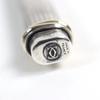 Great Cartier Ballpoint pen Trinity logo engraved cap style Silver grid pattern mens Used
