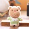 Clothes Wear Stripe Bear Pendant Plush Animal Toy Doll Bag Keychain Pendant