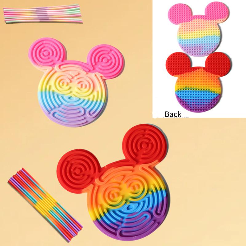 Colorful Silicone Sensory Activity Board For Kids With Unicorn Design For Stress Relief